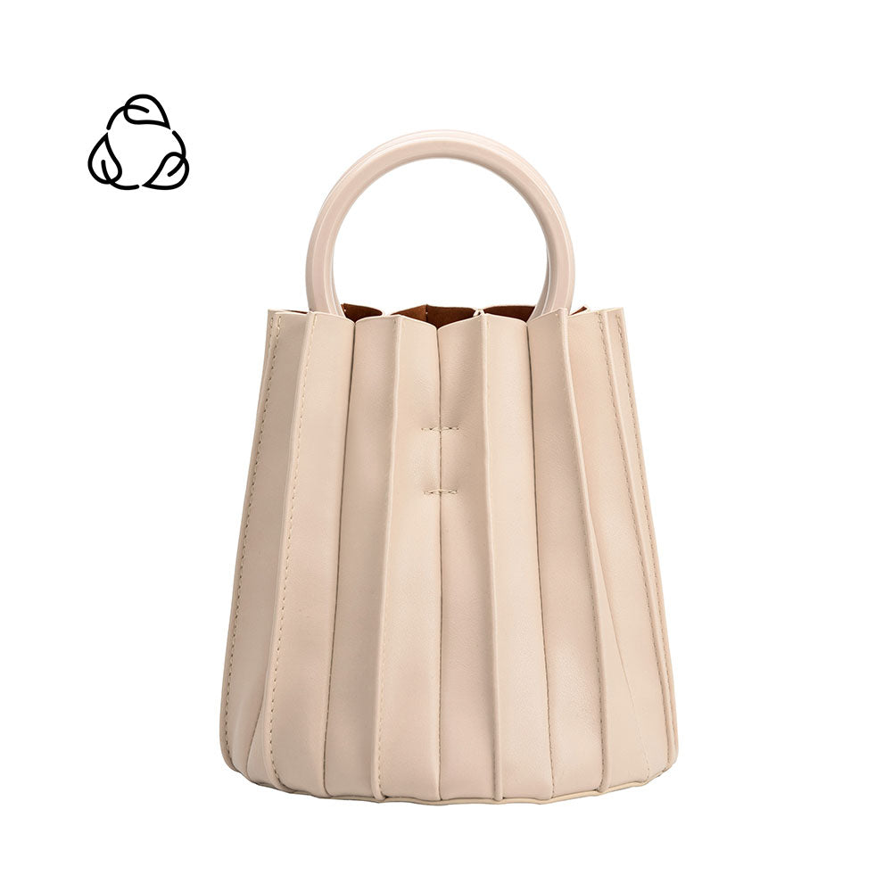 Ivory Lily Small Recycled Vegan Leather Top Handle Bag | Melie Bianco