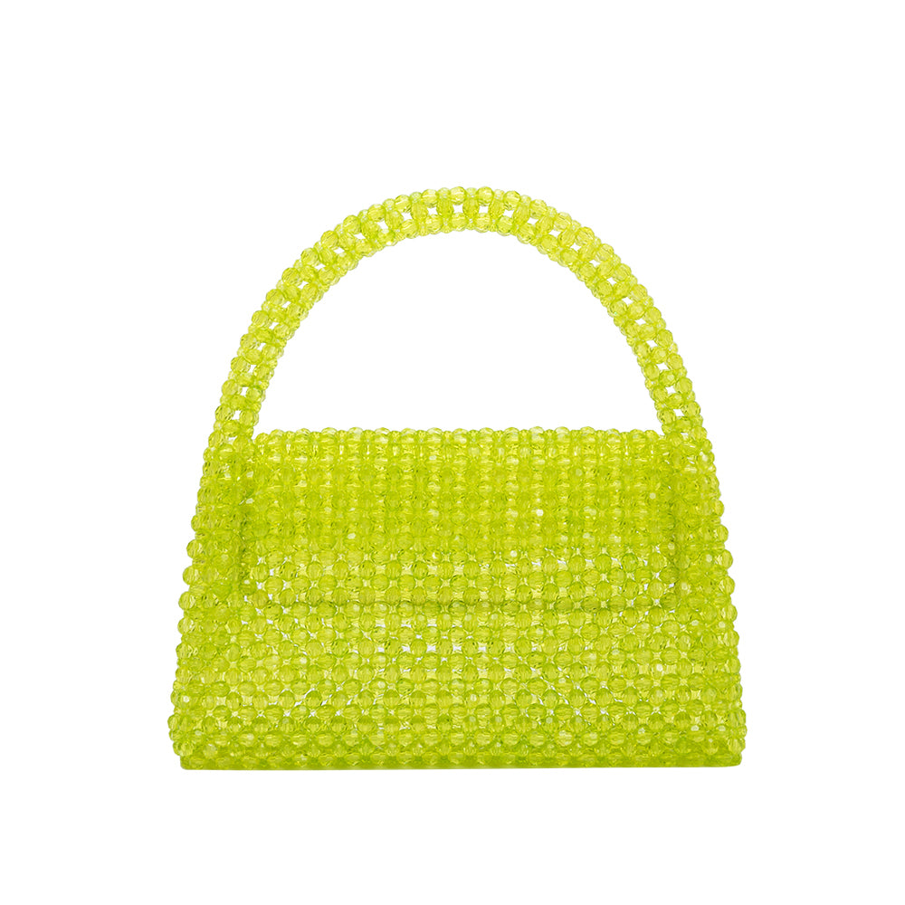 Lime Sherry Small Beaded Top Handle Bag | Melie Bianco