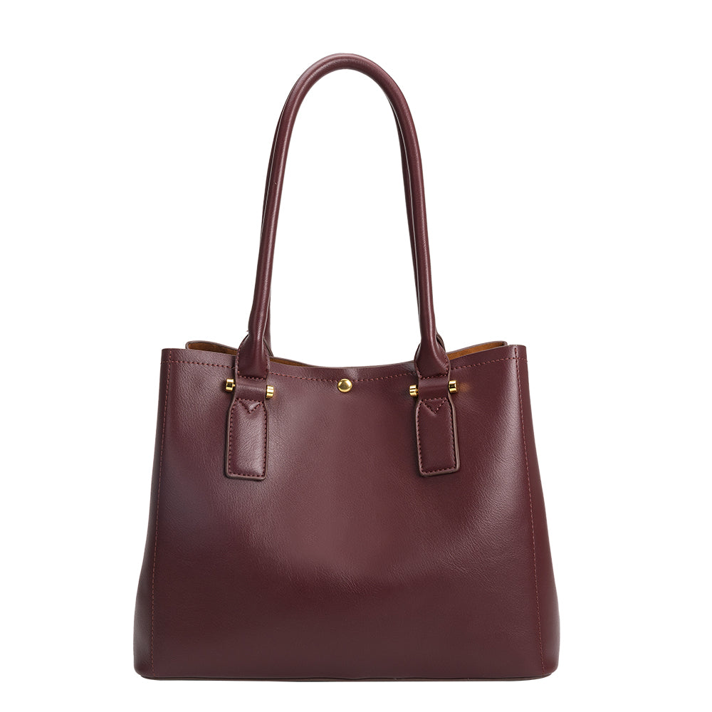 Burgundy Isabella Medium Vegan Leather Shoulder Bag | Melie Bianco