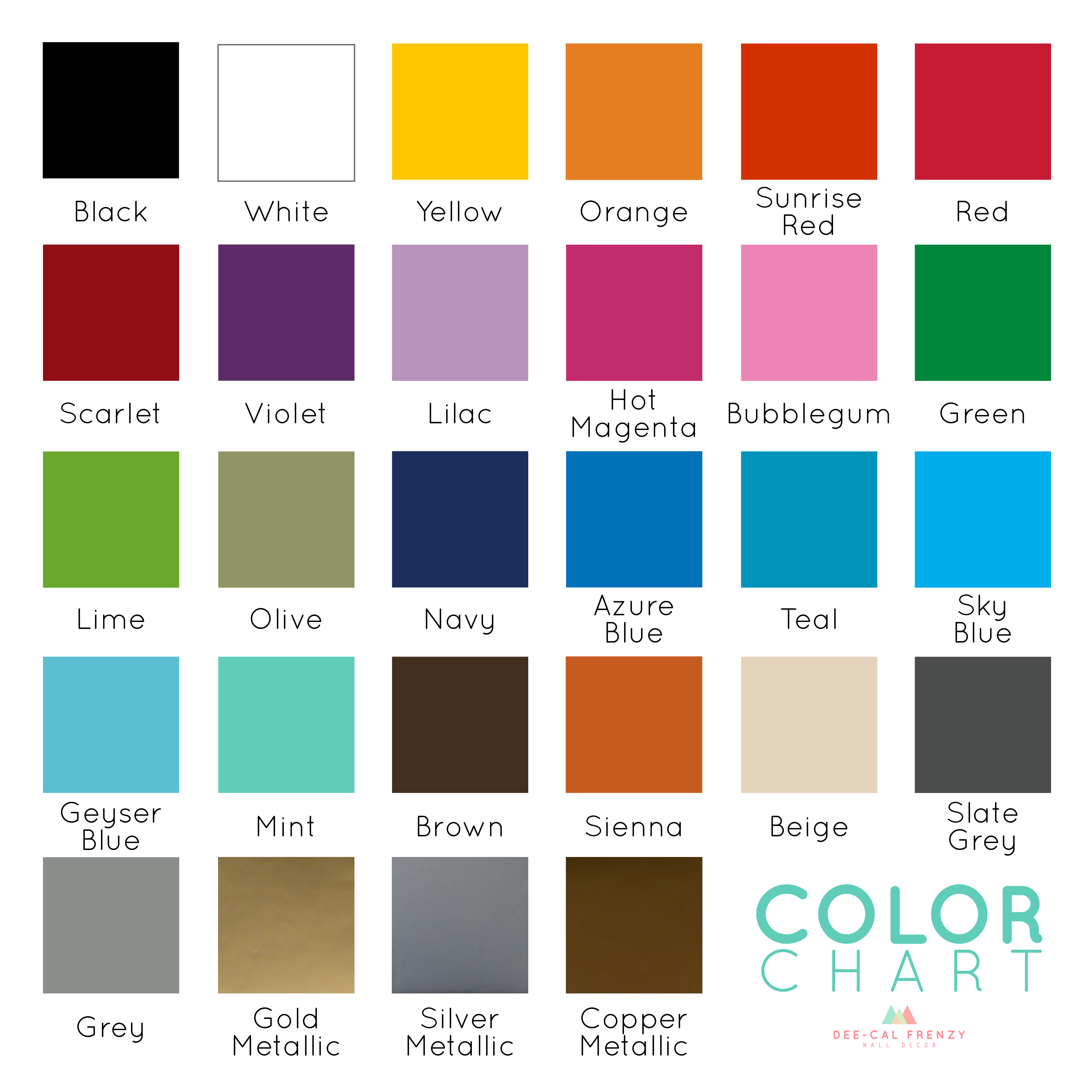 Color Chart Samples Dee Cal Frenzy Wall Decor Coloring Wallpapers Download Free Images Wallpaper [coloring654.blogspot.com]