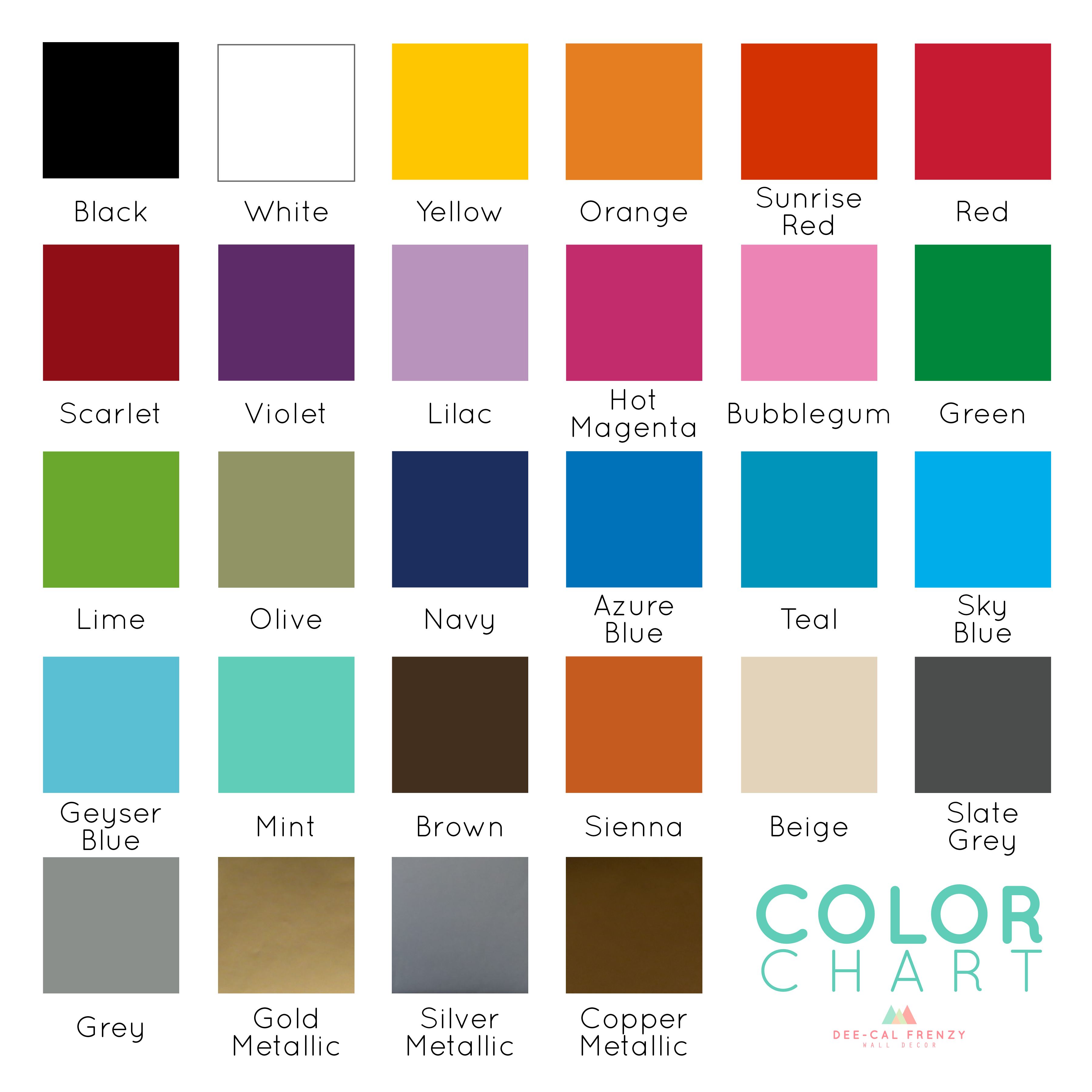 Color Sample Chart