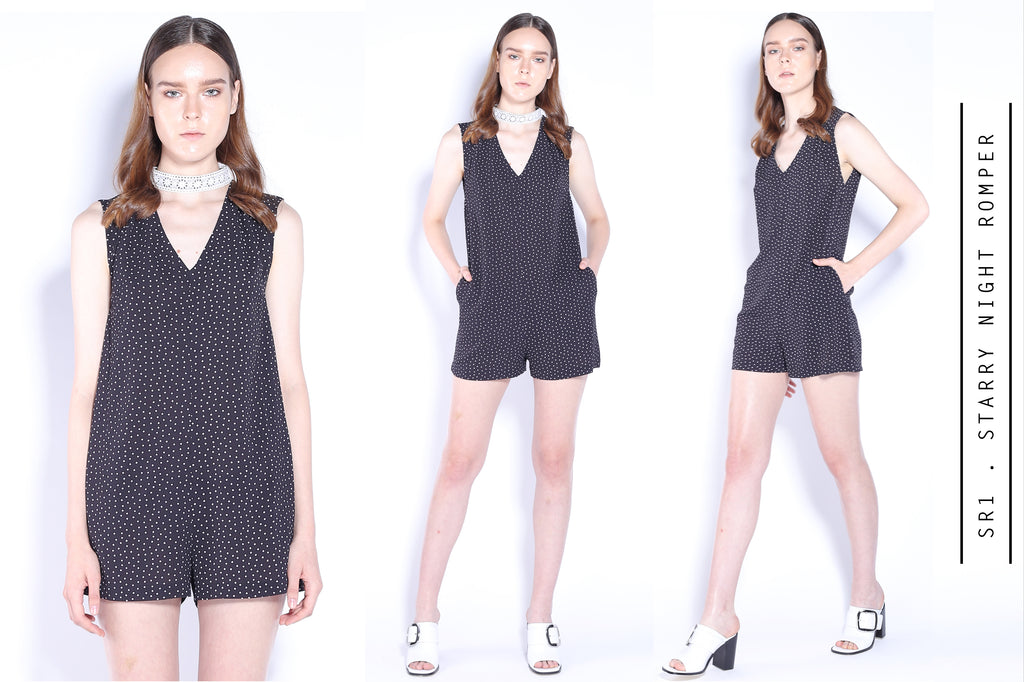 Starry Night Removable Choker Playsuits