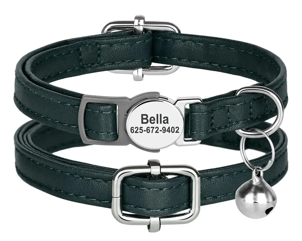 Coleira Strong para Gatos - Em Couro Personalizada 6