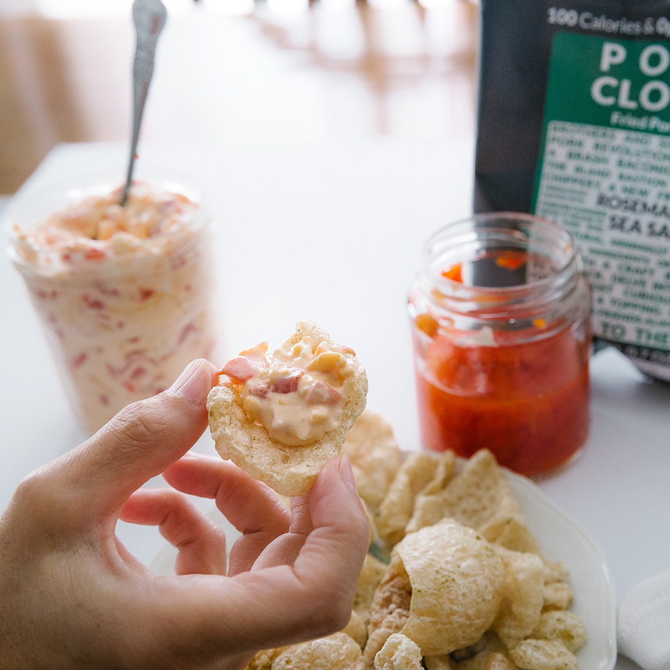 Pork Rind Pimiento Cheese Bites