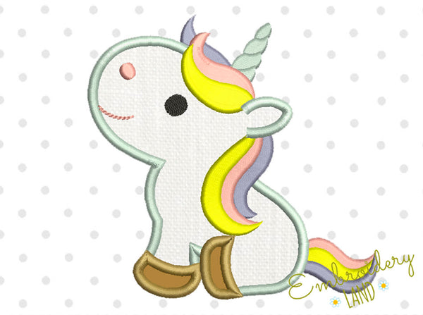 Download Cute Unicorn Applique Embroidery Design by EmbroideryLand ...