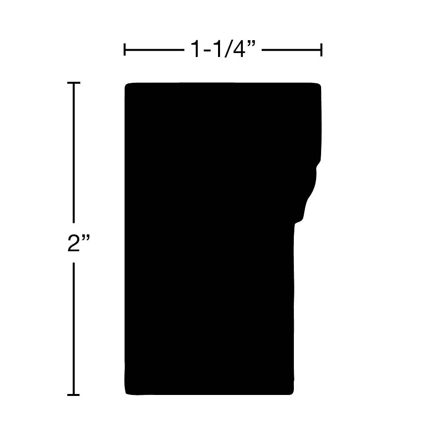 PR612BFJ #180 Eastern Brick Mold With Stucco Key ( 1-1/4'' x 2'' ) Pine  Primed FJ - Decorative Woods