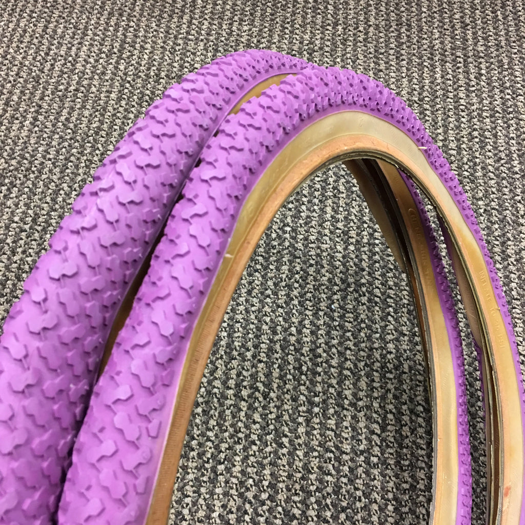 purple bike tires