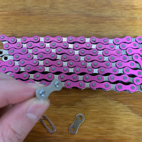 pink bmx chain