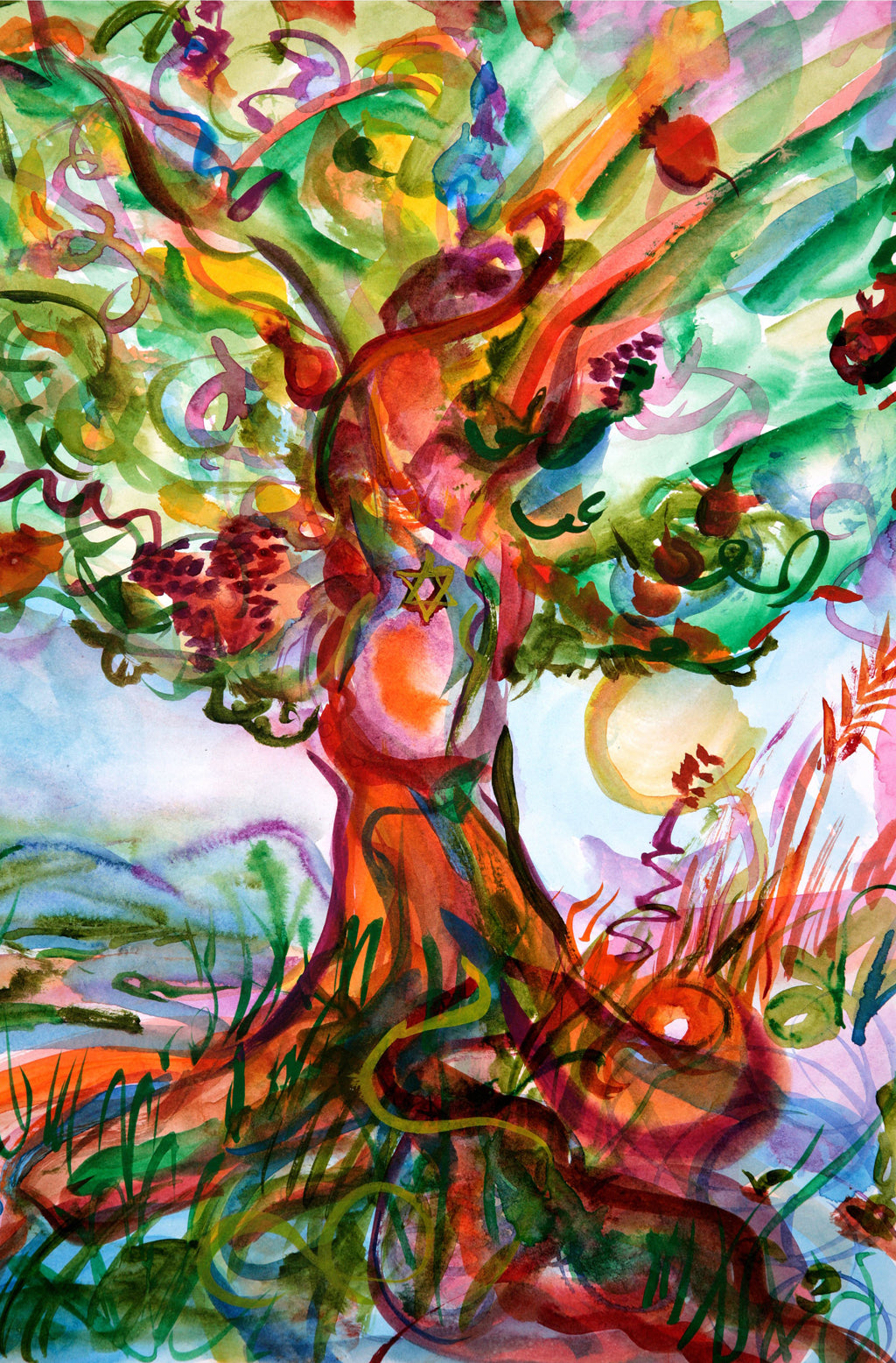Tree Of Life Painting By Sheva Chaya Safed Art Shevachaya