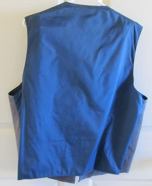 Vintage 80s Blue Suede Leather Vest Men's XL Arizona Jean Co Free Ship ...