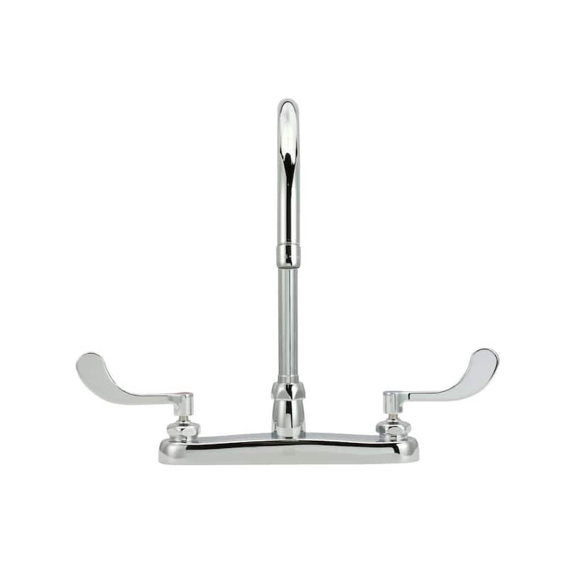 2-Handle Kitchen Sink Utility Faucet with 8 in. Gooseneck in Chrome