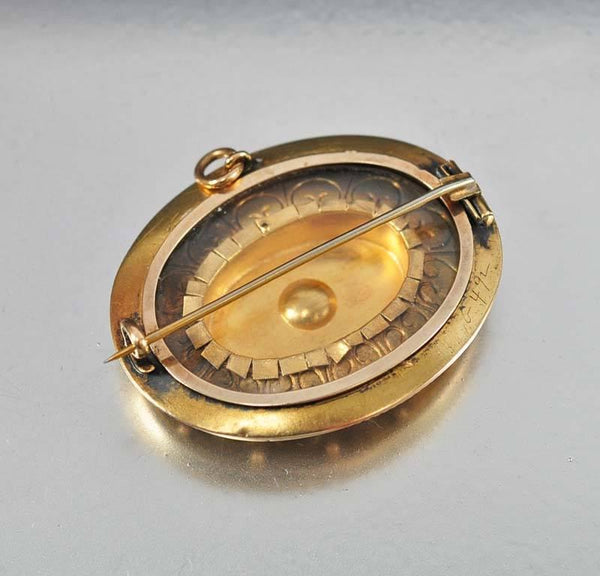 Victorian 14K Gold Diamond Locket Brooch Pendant – Boylerpf
