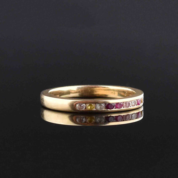14K Gold Multi Gemstone Half Eternity Band Ring – Boylerpf