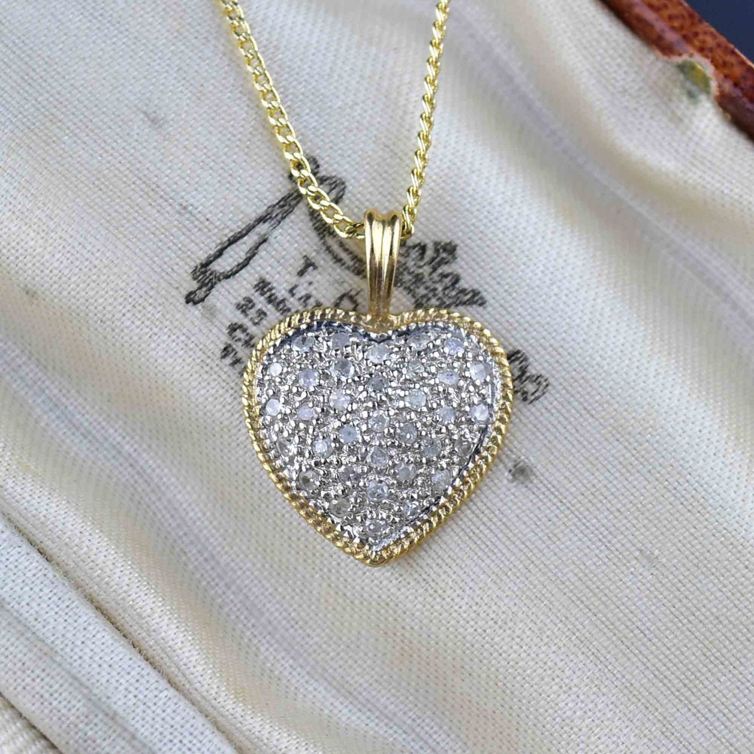 Vintage 10K Gold Diamond Heart Pendant Necklace – Boylerpf