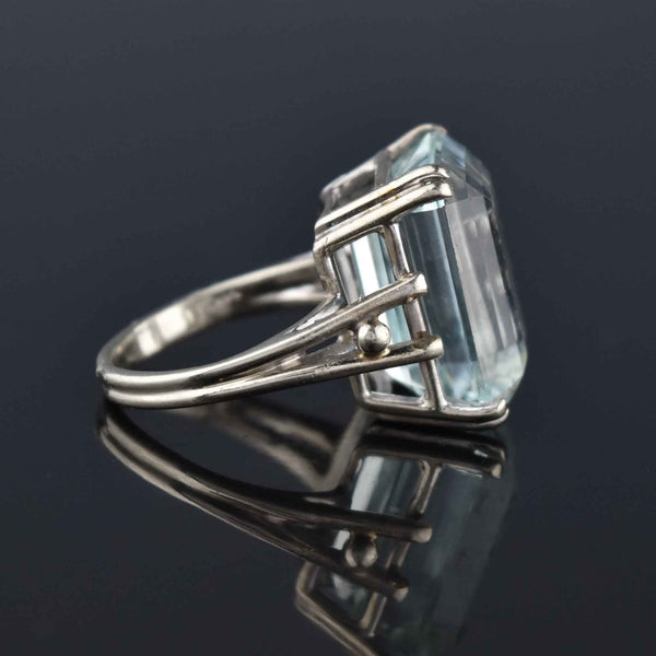 Vintage 13 CTW Aquamarine Ring in 14K White Gold – Boylerpf