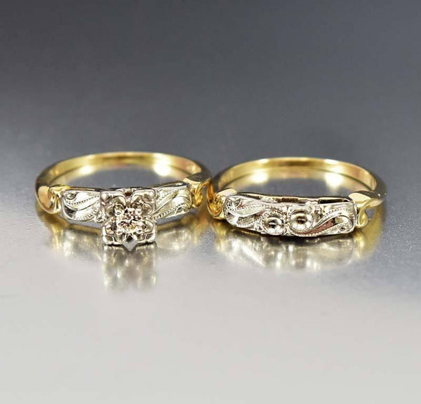 Art Deco Engagement Ring Diamond Wedding Set – Boylerpf