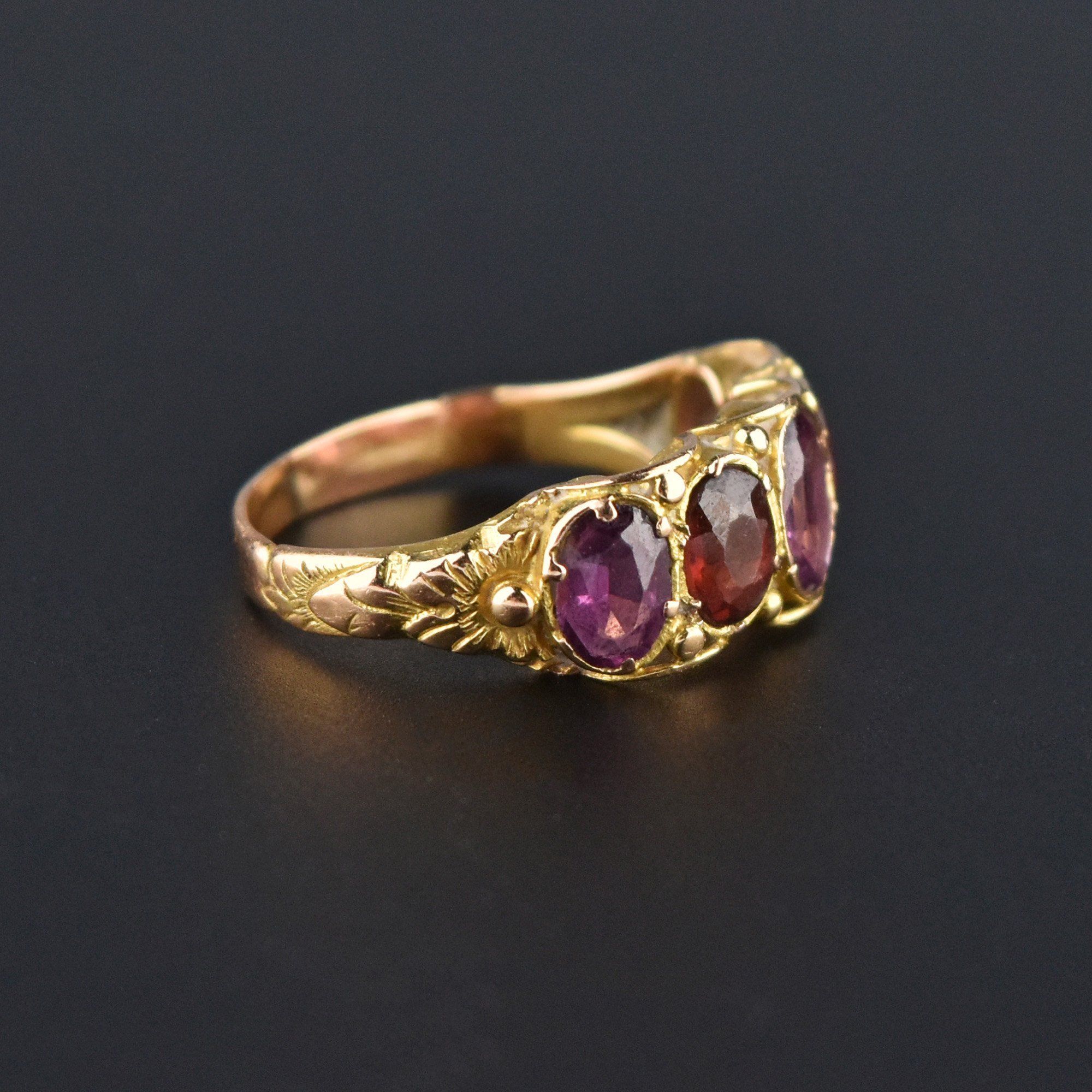 Antique Georgian 18K Gold Garnet Band Ring – Boylerpf