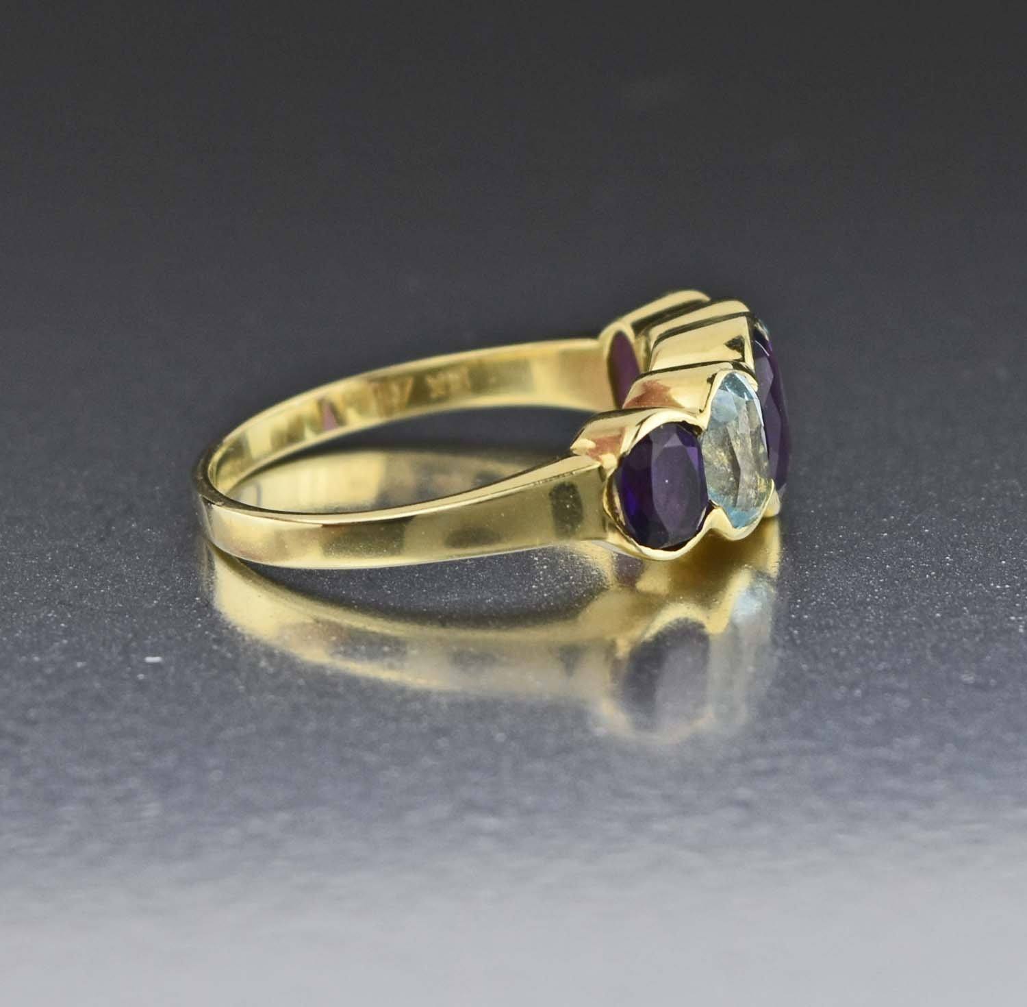 14K Gold Vintage Amethyst Aquamarine Ring – Boylerpf