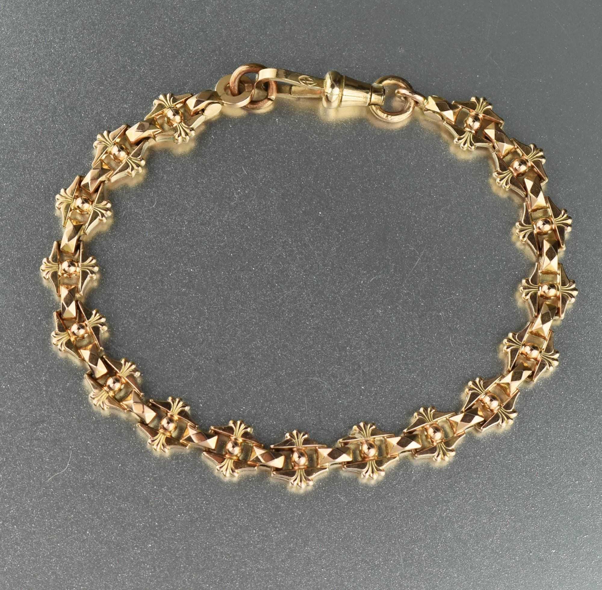 Antique Edwardian Fancy Link Chain Bracelet 1900s Boylerpf