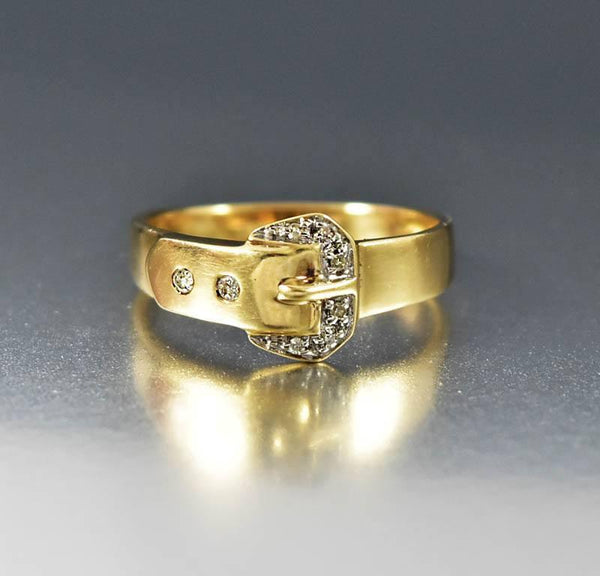 Antique Gold Wedding Band Diamond Buckle Ring – Boylerpf