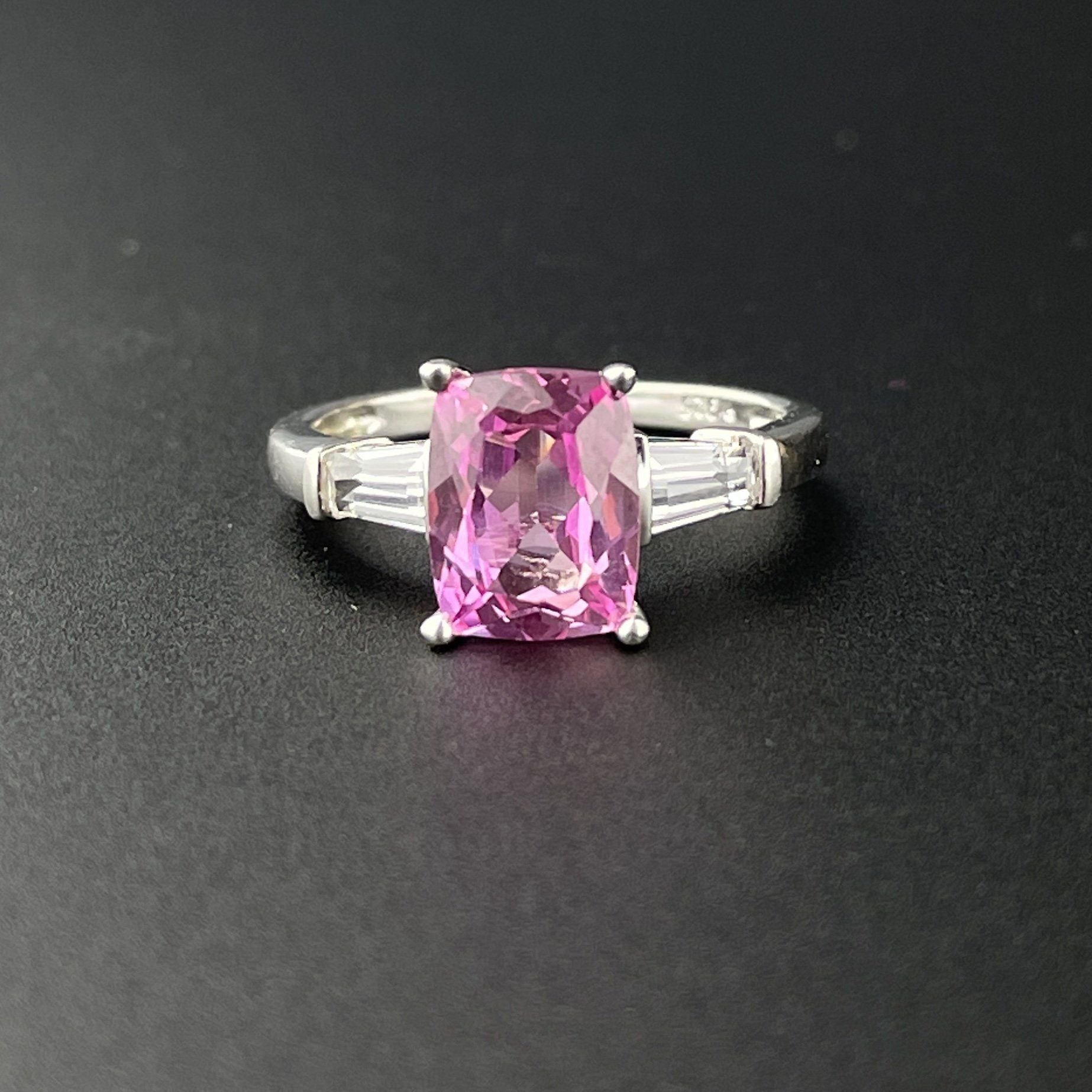 Silver Diamond Pink Sapphire Ring – Boylerpf