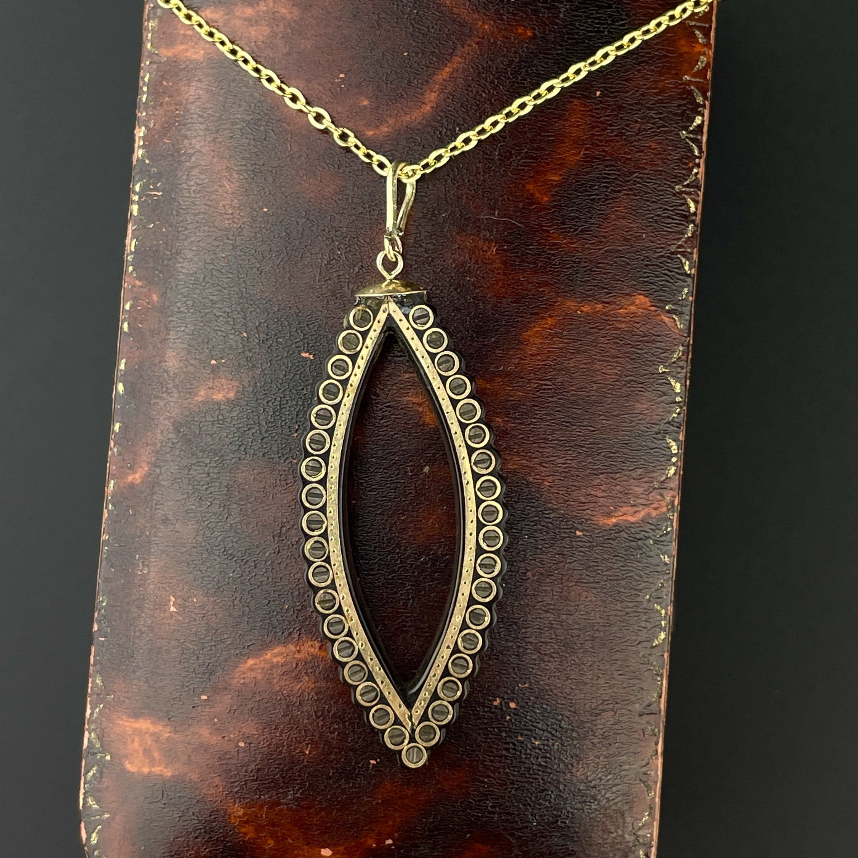 Antique Victorian Gold Pique Pendant Necklace – Boylerpf