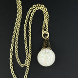 Vintage Silver Gold Vermeil Floating Opal Pendant Necklace - Boylerpf