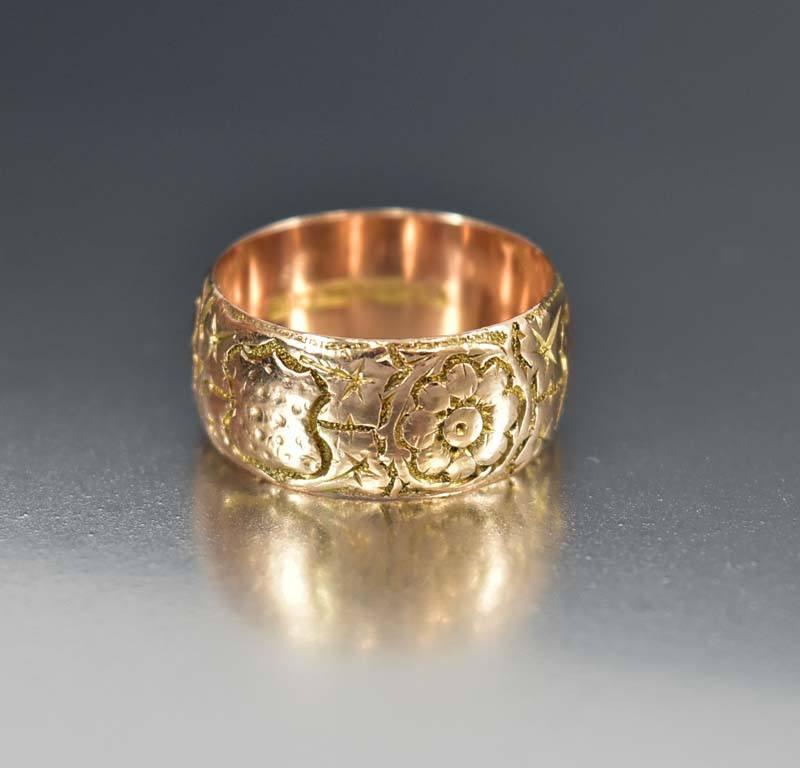  Edwardian  English Rose  Gold  Wedding  Band Ring  Boylerpf