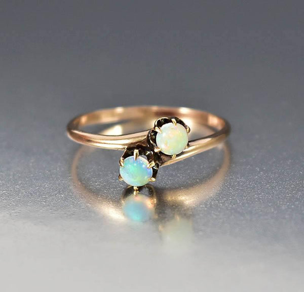 Edwardian 14K Gold Toi et Moi Opal Engagement Ring – Boylerpf