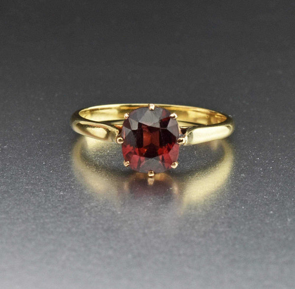 Antique Victorian 15K Gold Garnet Engagement Ring Boylerpf