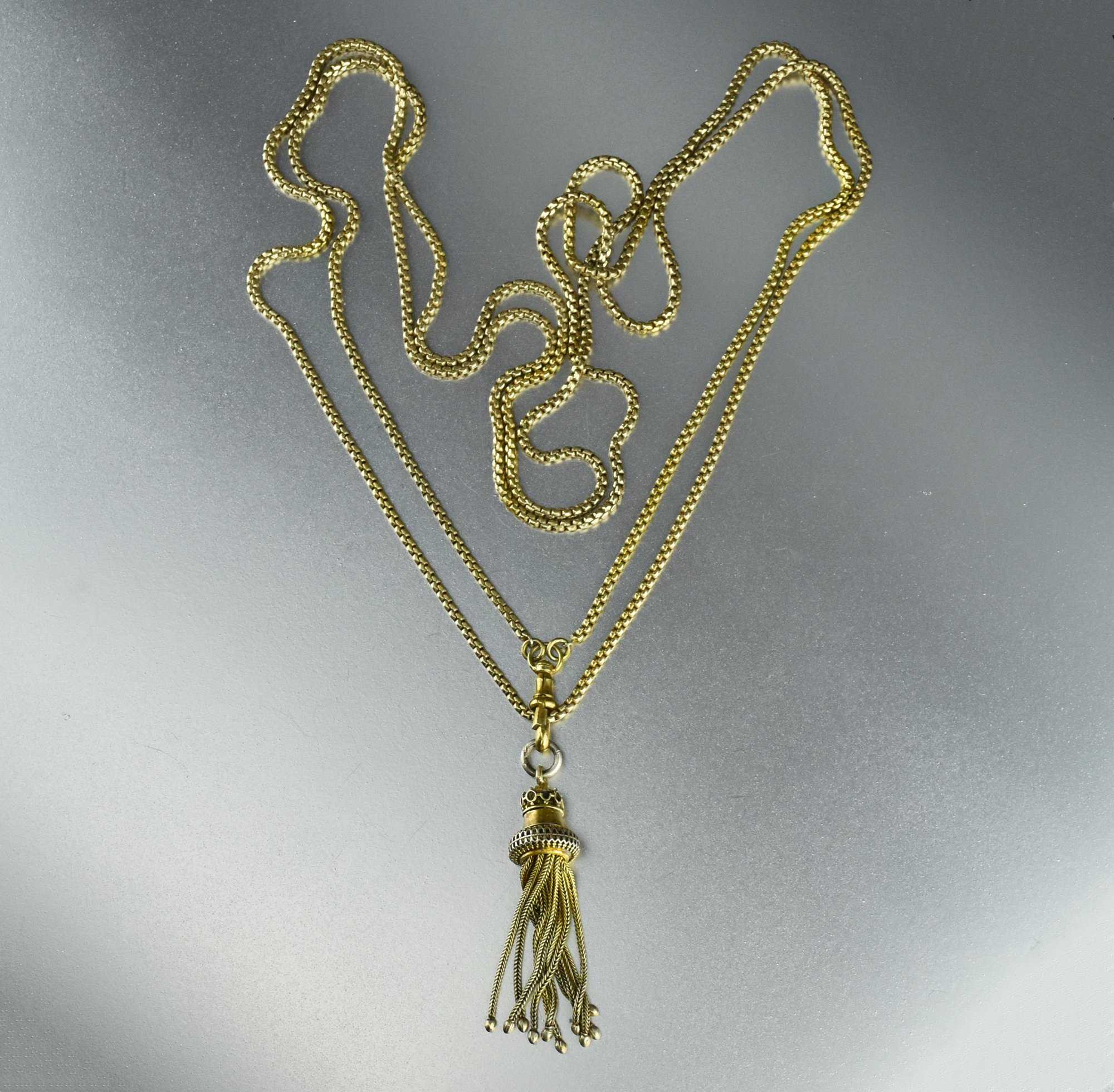 Victorian Muff Guard Chain with Tassel Fob | Boylerpf