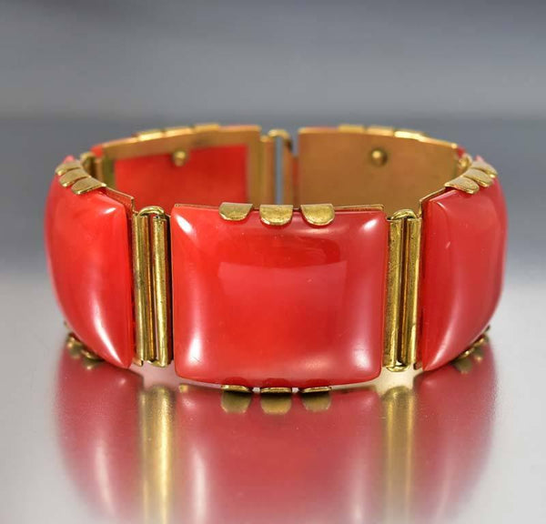 Art Deco Brass Hinged Bakelite Bangle Bracelet – Boylerpf