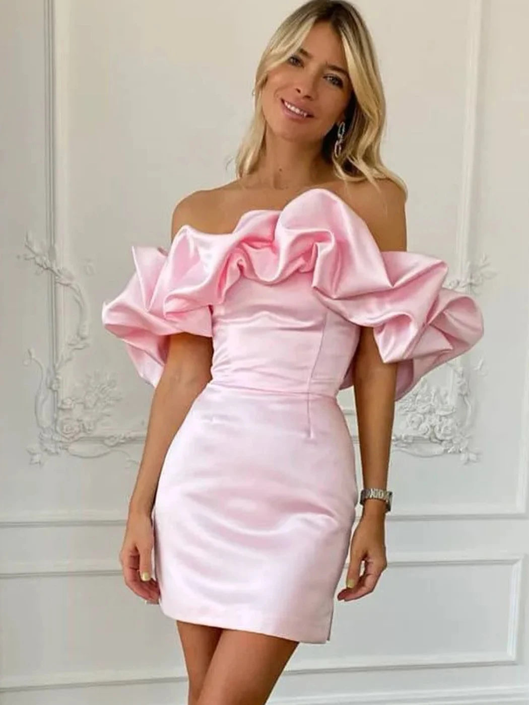 Satin Pleated Mini Dress - Stylish Summer Party Essential - Image 3