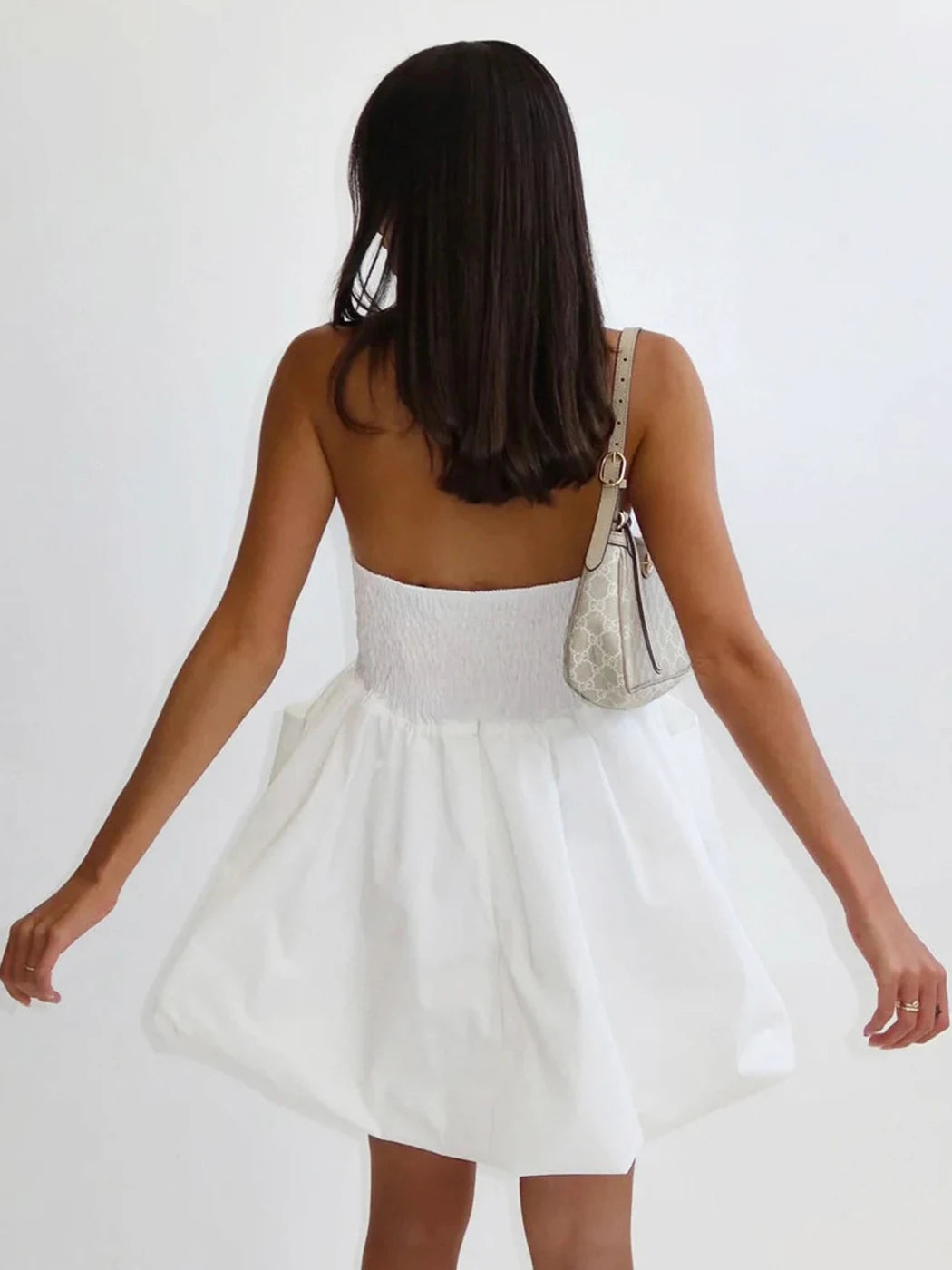 Elegant Strapless Pleated Mini Dress for Summer Parties - Image 3