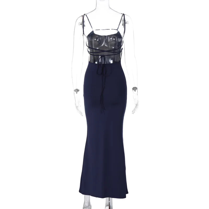 Elegant Backless Bodycon Maxi Dress for Evening Parties - Image 8