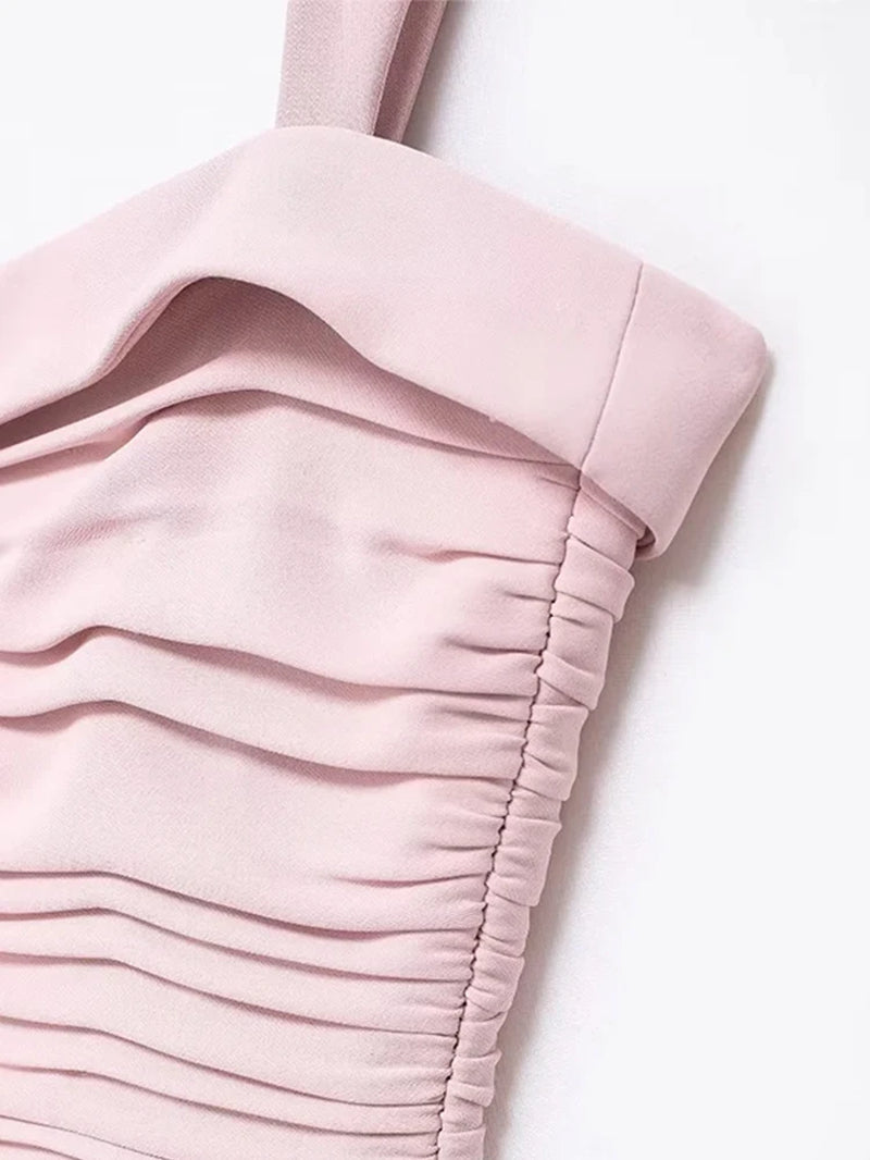 Sling Backless Mini Dress with Pleats for Summer - Image 5