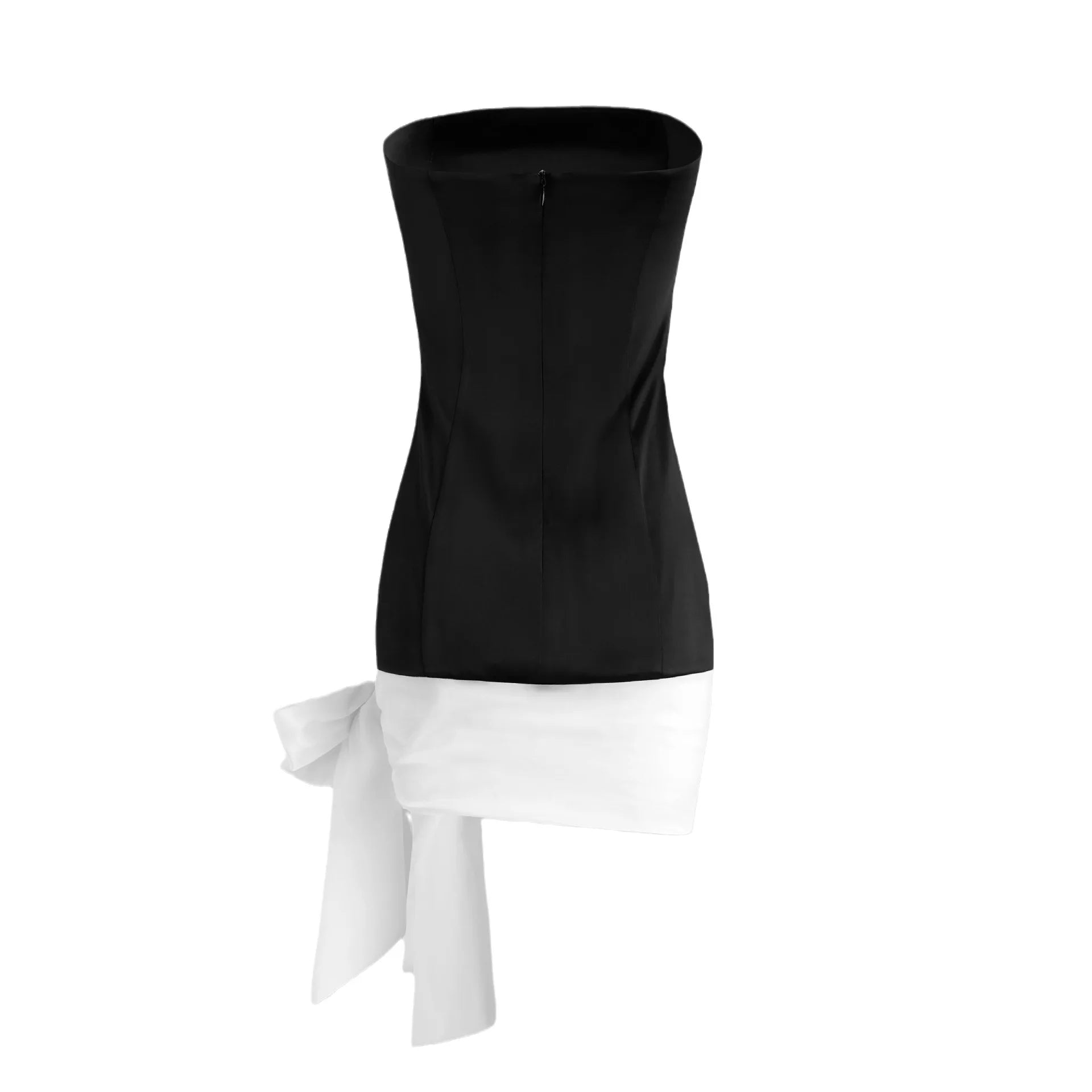 Elegant Satin Summer Dress with Wrapped Hip Skirt - Image 6