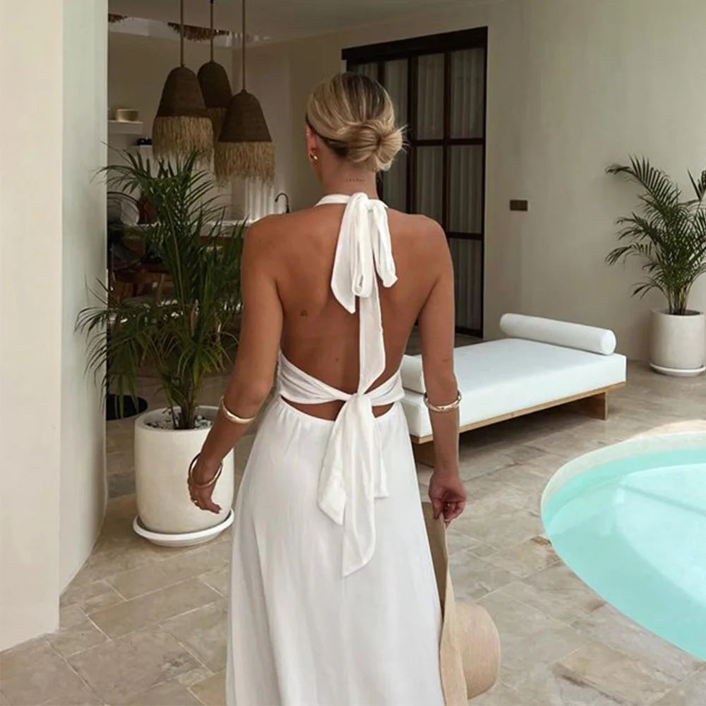 Women's Beach Cover-Up Tunic with Open Back Slit - Image 7