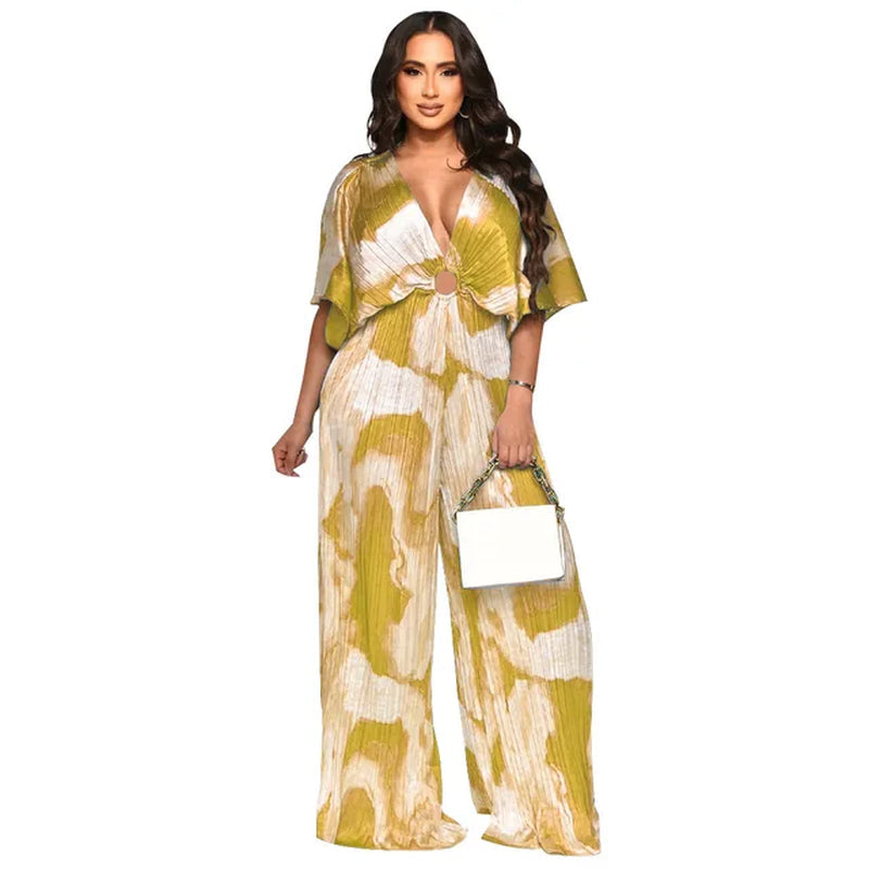 Elegant Boho Summer Dress - Vintage V-Neck Jumpsuit - Image 12