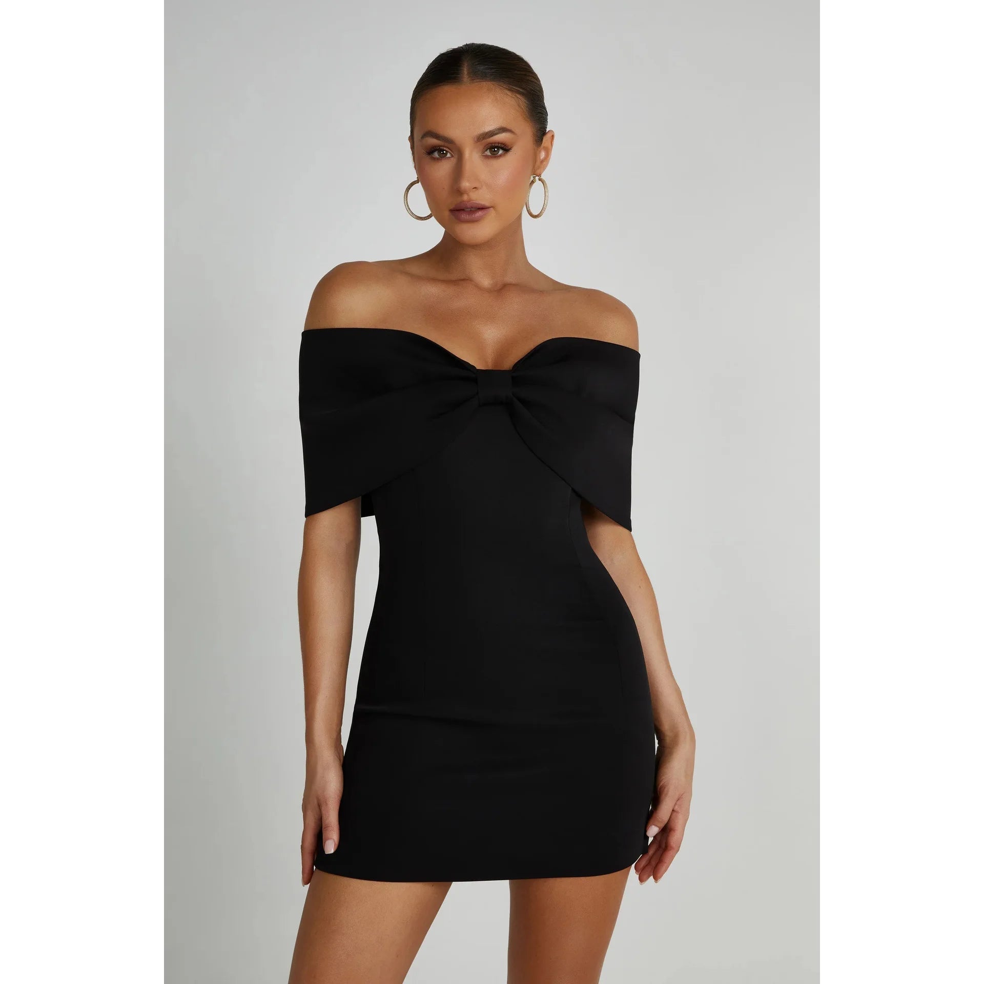 Elegant One-Line Neck Casual Party Dress for Women - Image 6