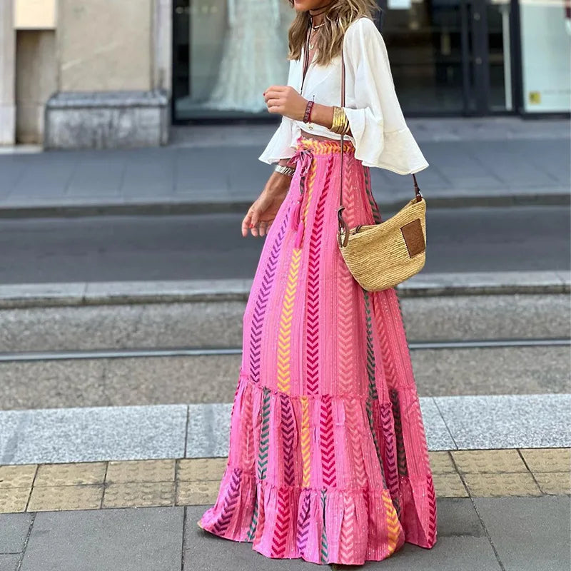 Boho High Waist Cape Skirt for Summer Beachwear - Image 3