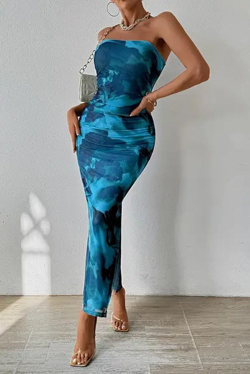 Sexy Sleeveless Printed Summer Dress with Slit Hem - Image 10