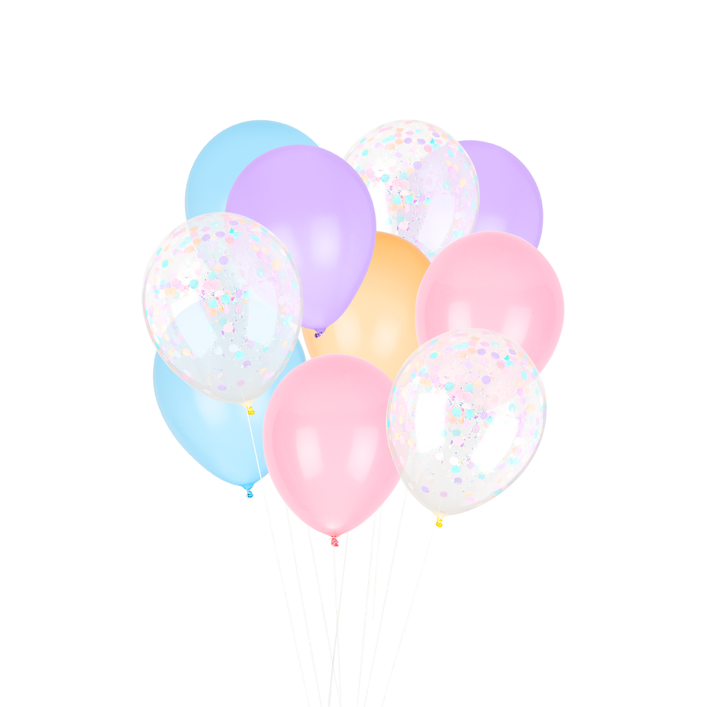 Ballons Pastel Confetti 30cm 6pcs - Partywinkel