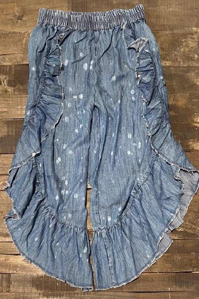 Jaded Gypsy - Patchwork Skies Ruffle Pant | Barnwood Living