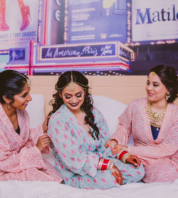 Indian bride and bridesmaids
