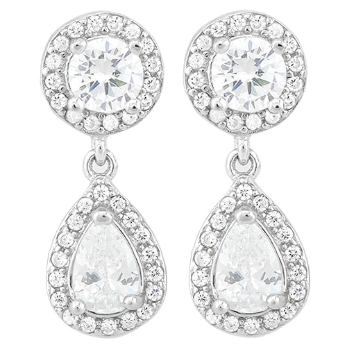 925 Sterling Silver 11 1 5 Carat Diamond Dangle Earrings