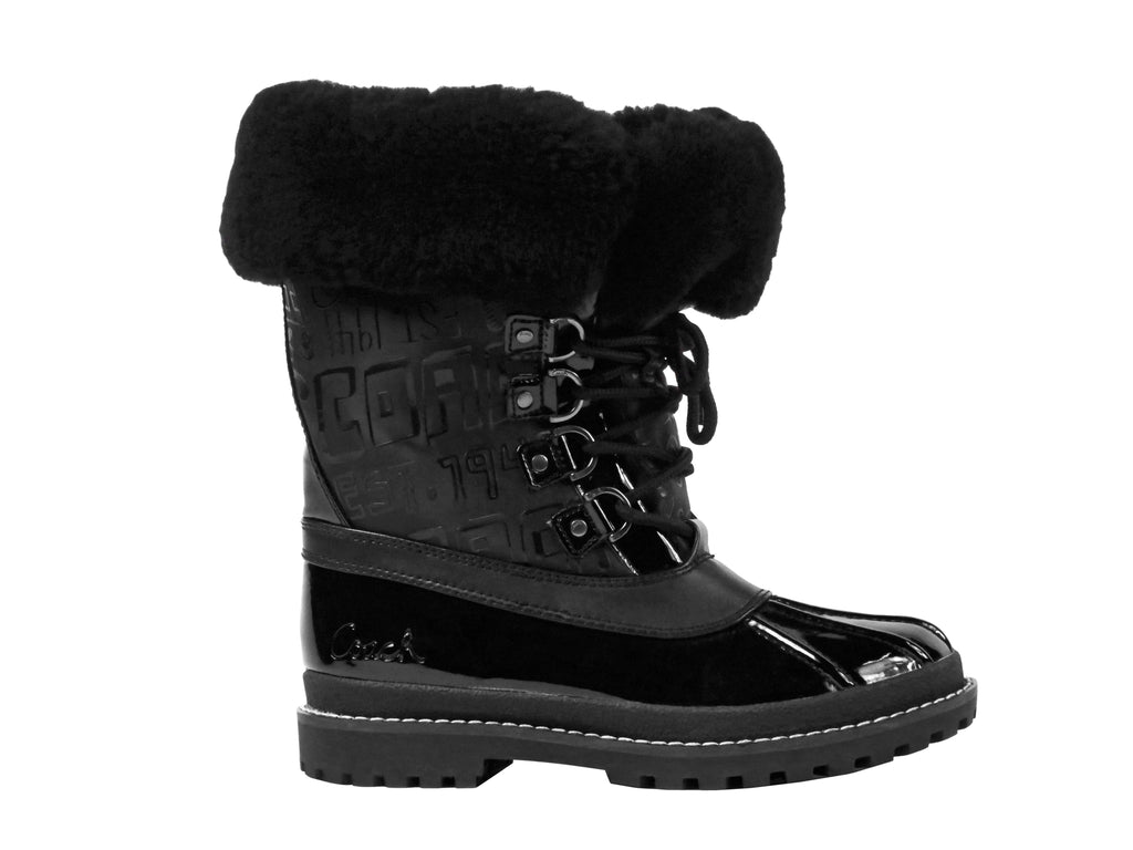 coach snow boots black