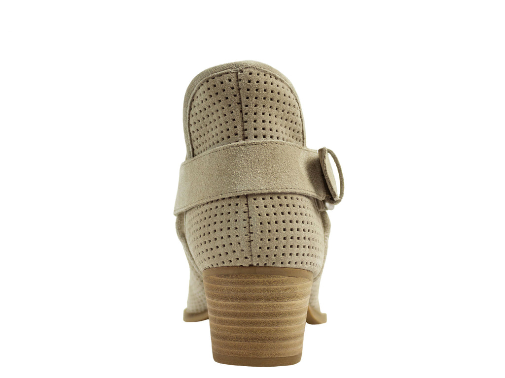 dolce vita perforated suede bootie