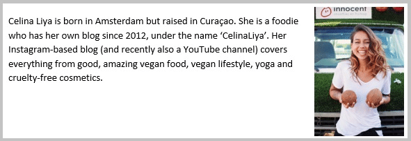 Bio Celina Liya English