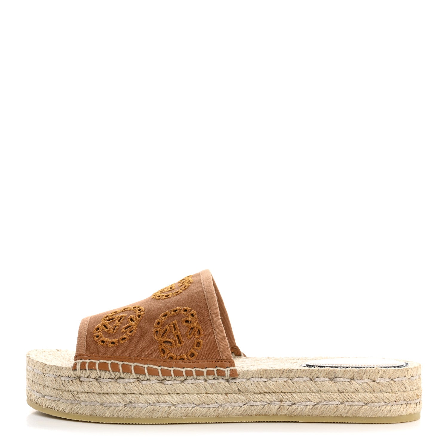 Canvas Interlocking G Damita Espadrille Sandals 39 Blondie Cognac